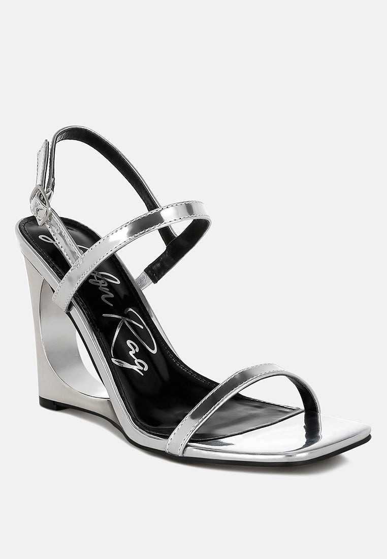 metallic fantasy wedge heel sandals by rag#color_silver