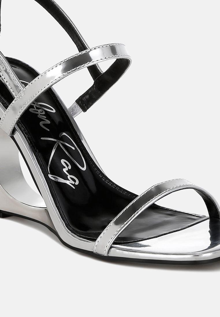 metallic fantasy wedge heel sandals by rag#color_silver