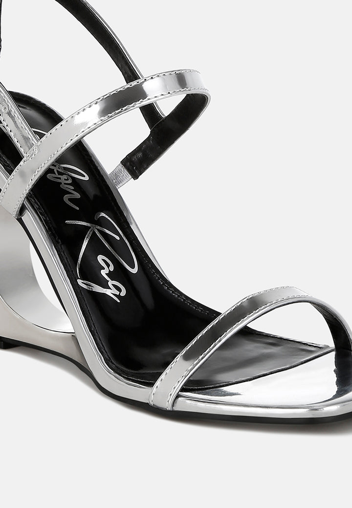 metallic fantasy wedge heel sandals by rag#color_silver