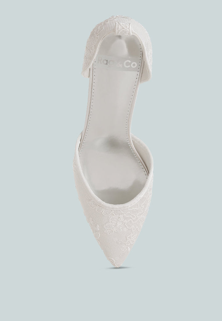 sandalias de tacón gatito de encaje laika#color_blanco