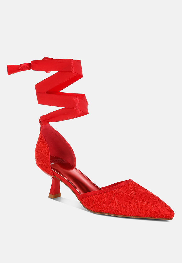 sandalias de tacón gatito de encaje laika#color_rojo