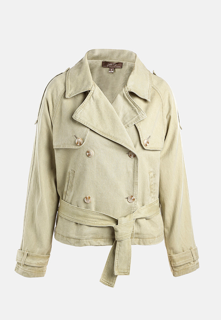 lapel collar trench jacket#color_sand