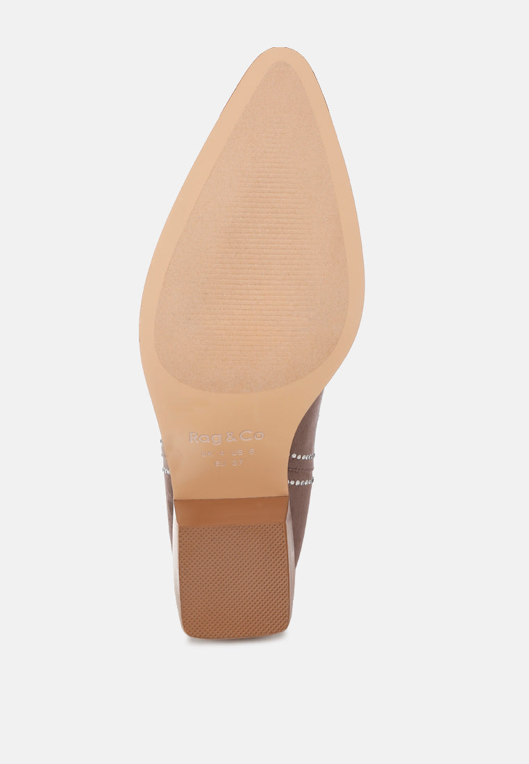 Botas cowboy latafa adornadas con pedrería#color_taupe