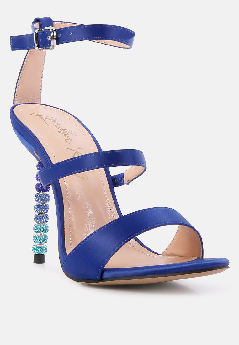 lawsuit rhinestone ball heel satin sandals#color_blue