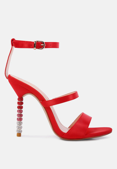 lawsuit rhinestone ball heel satin sandals#color_red