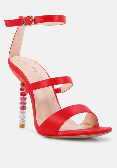 lawsuit rhinestone ball heel satin sandals#color_red