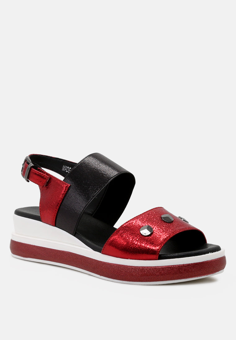 layla studded wedge sandals#color_red