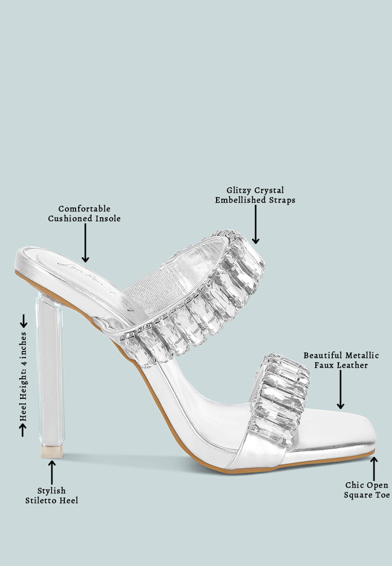 leonardi oversized crystal baguette stone heels#color_silver-metallic-faux-leather