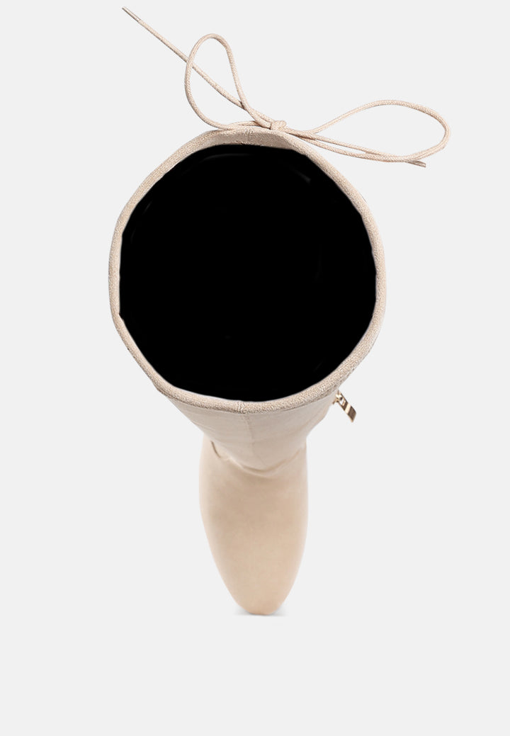 minimal drawstring detail knee-high boots by mode#color_beige