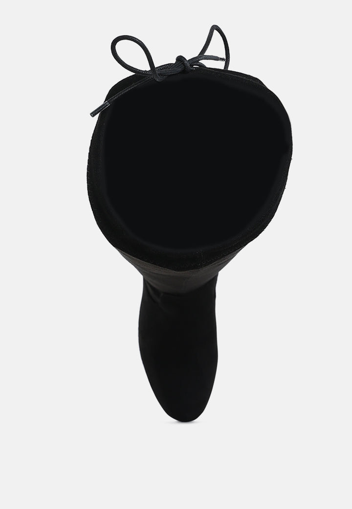 minimal drawstring detail knee-high boots by mode#color_black