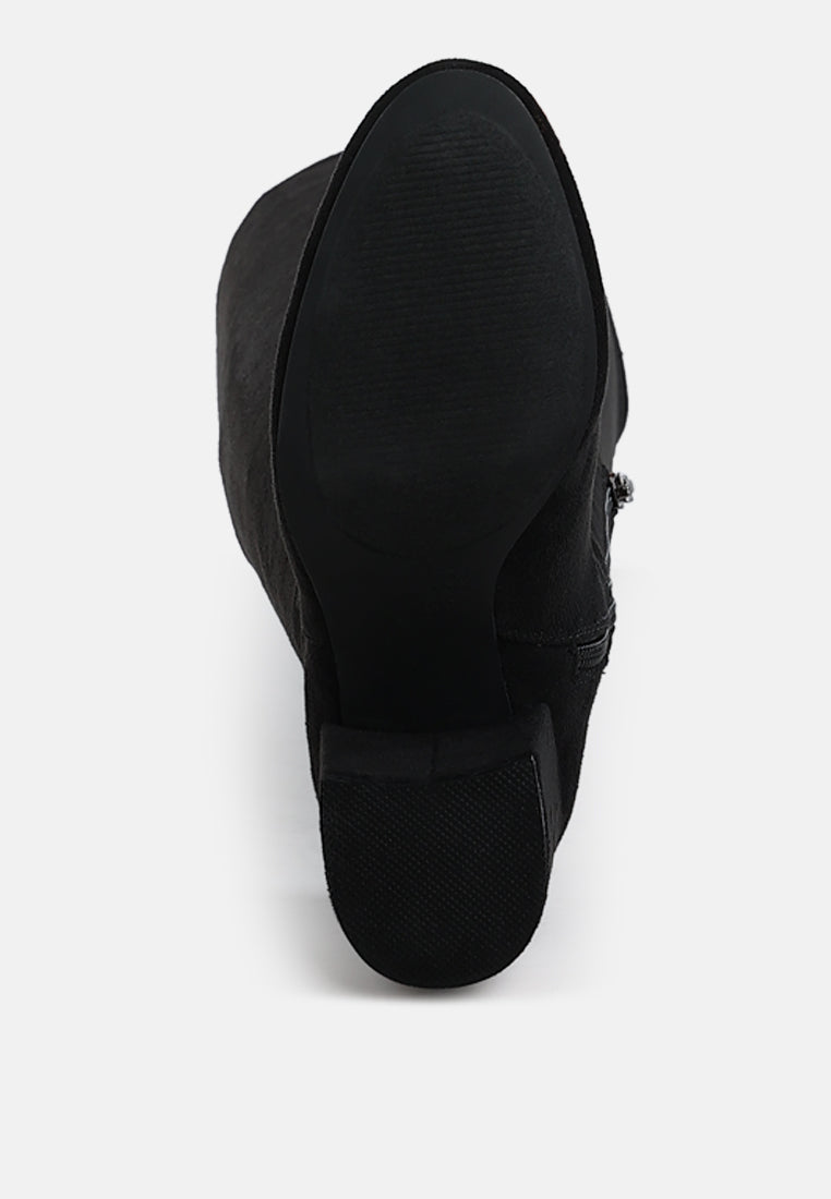 minimal drawstring detail knee-high boots by mode#color_black