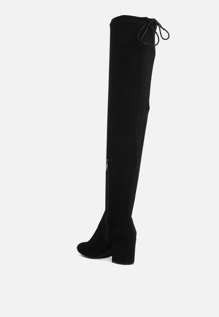 minimal drawstring detail knee-high boots by ruw#color_black