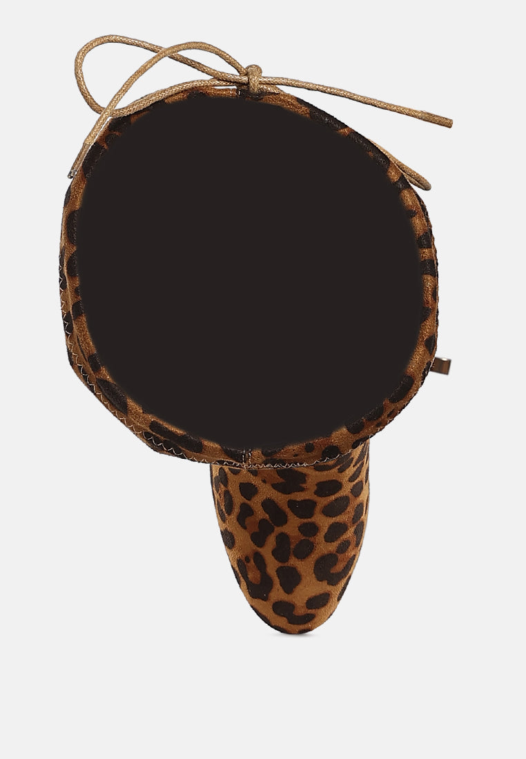 minimal drawstring detail knee-high boots by mode#color_leopard