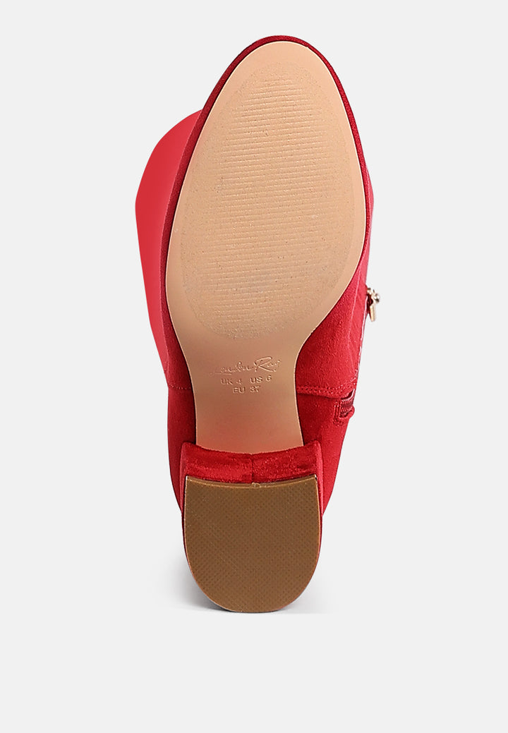 minimal drawstring detail knee-high boots by mode#color_red