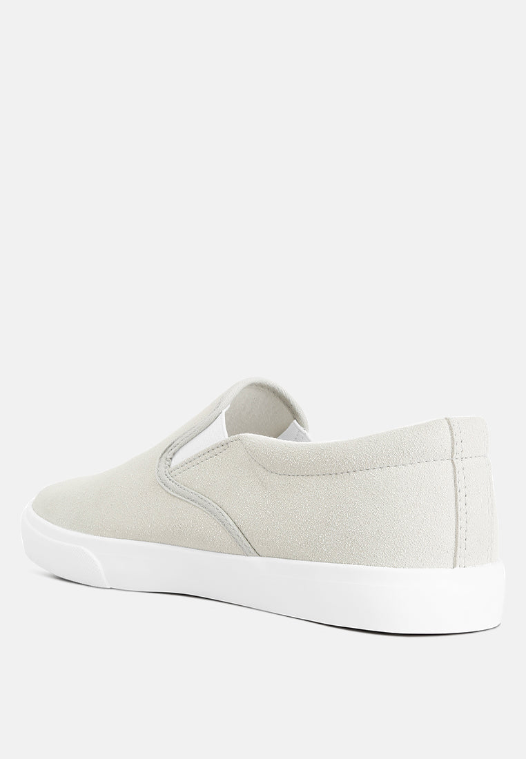 Faux suede slip on sales sneakers