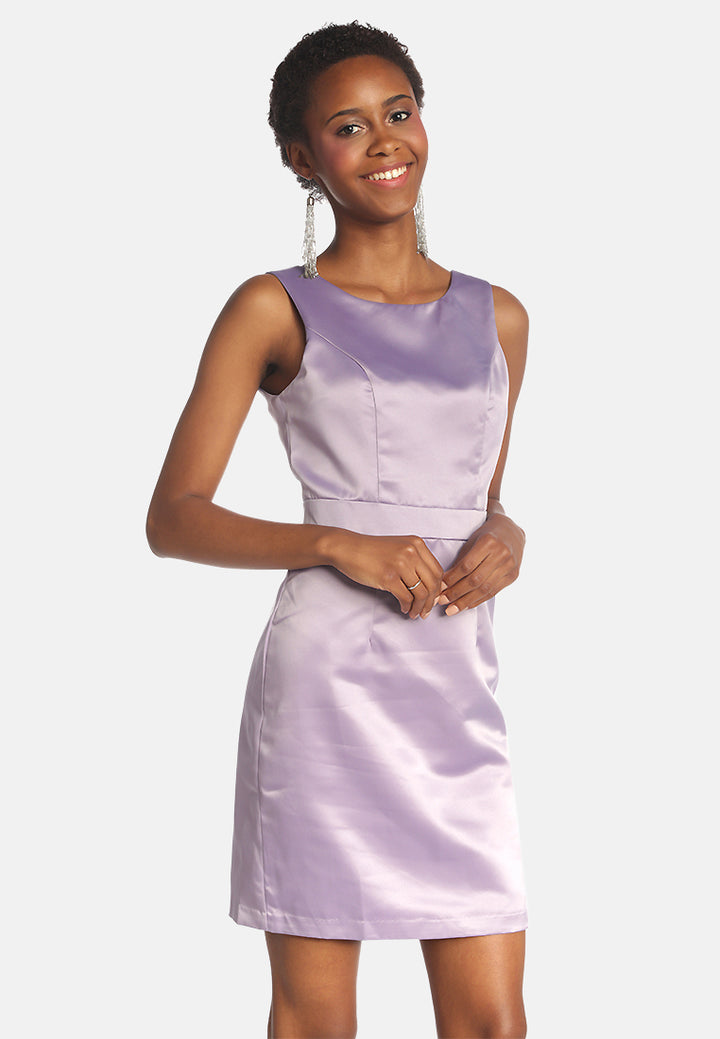 satin bodycon mini dress#color_light purple