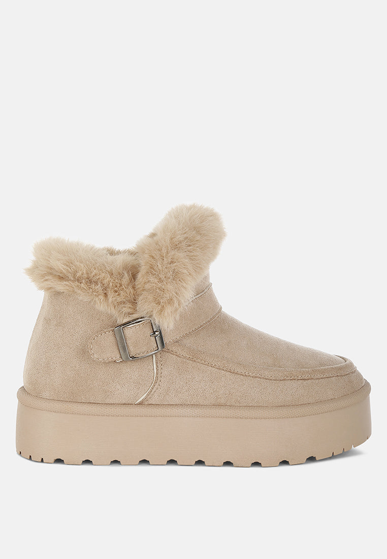 linka pin buckle detail snow boots#color_beige