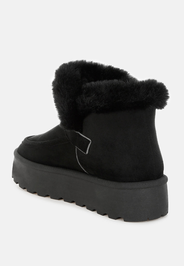 linka pin buckle detail snow boots#color_black