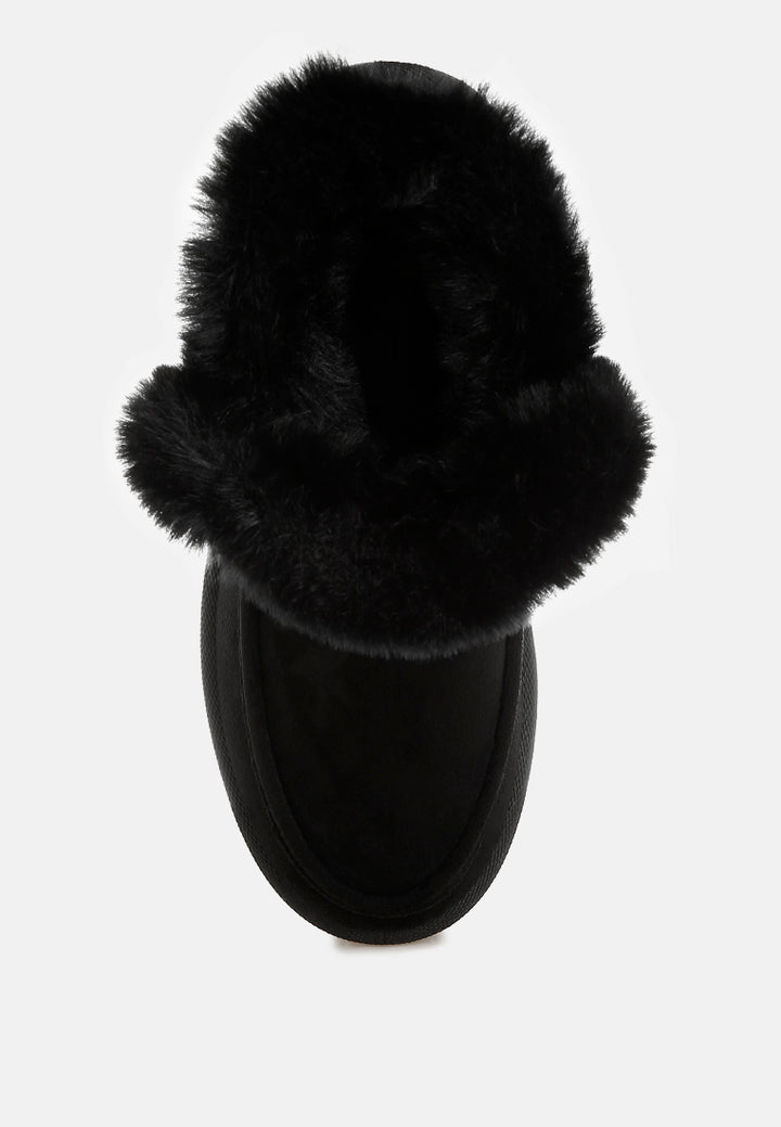 linka pin buckle detail snow boots#color_black