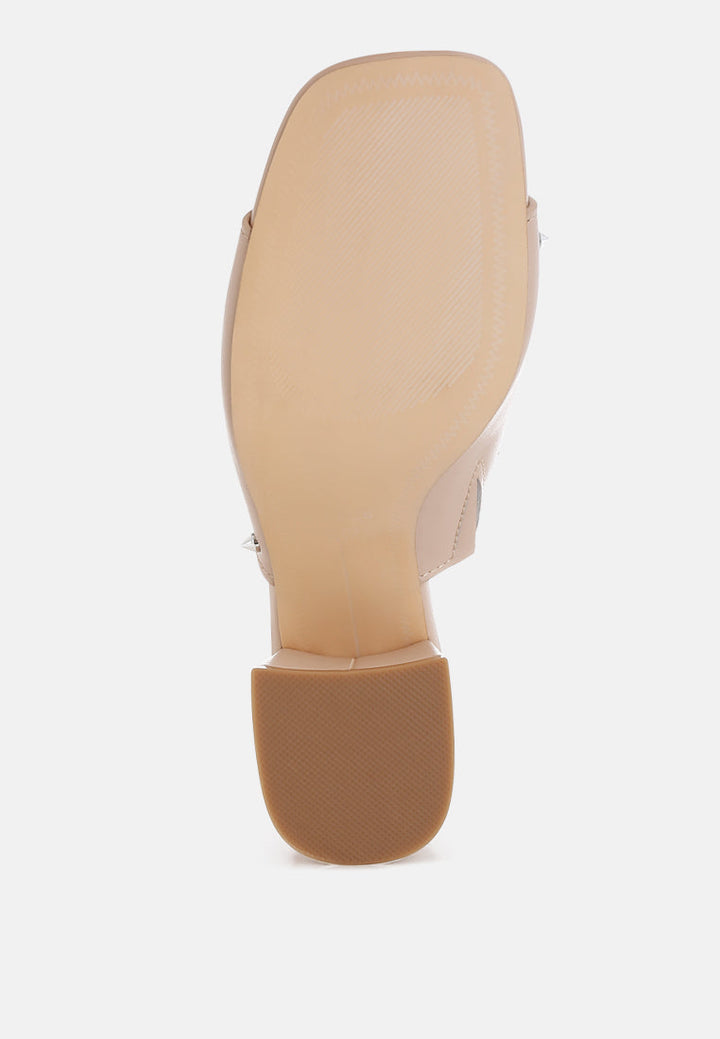 lomela stud embellished block heel slip ons#color_beige