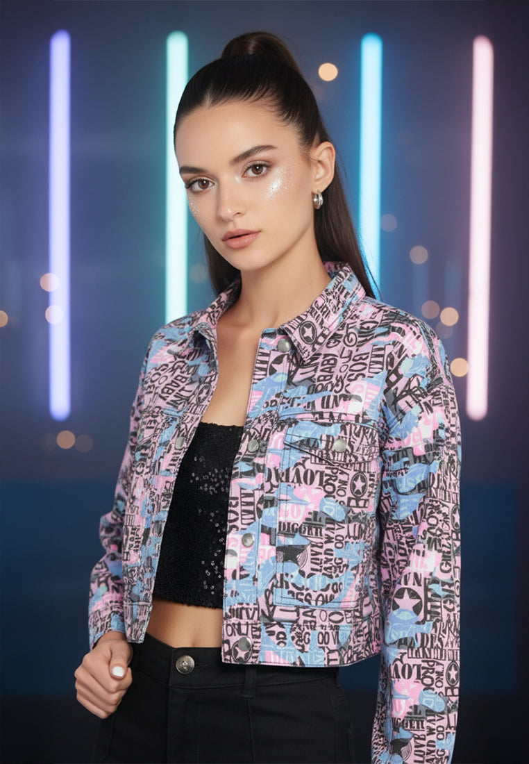 cool print denim jacket#color_camo