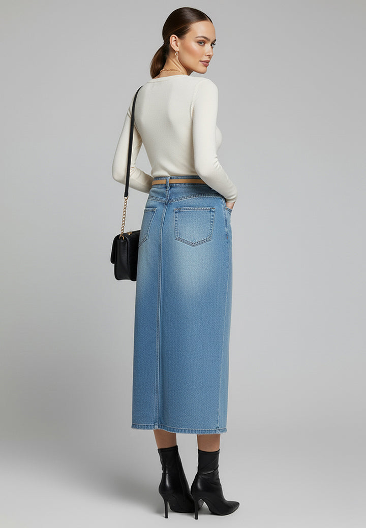 cutesy wash daring denim skirt#color_mid-blue