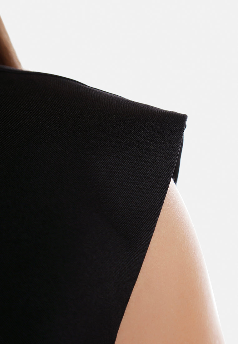 longline waistcoat & pleated shorts set by ruw#color_black