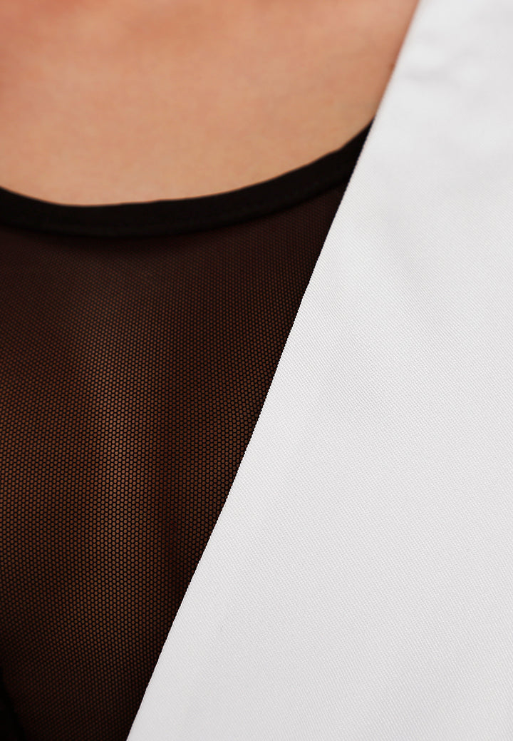 longline waistcoat & pleated shorts set by ruw#color_cream