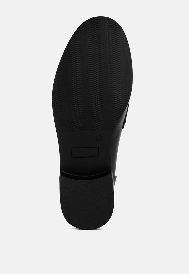 enola low block heel loafers by mode#color_black