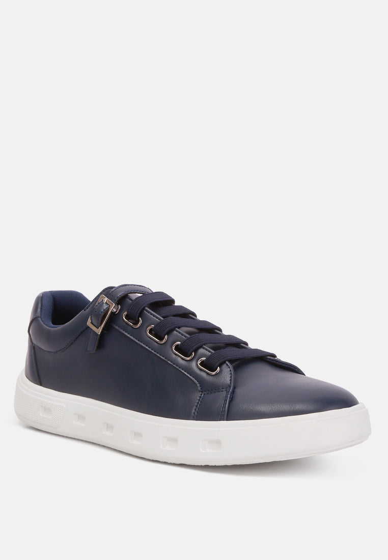 low flatform heel lace up sneakers by ruw#color_navy