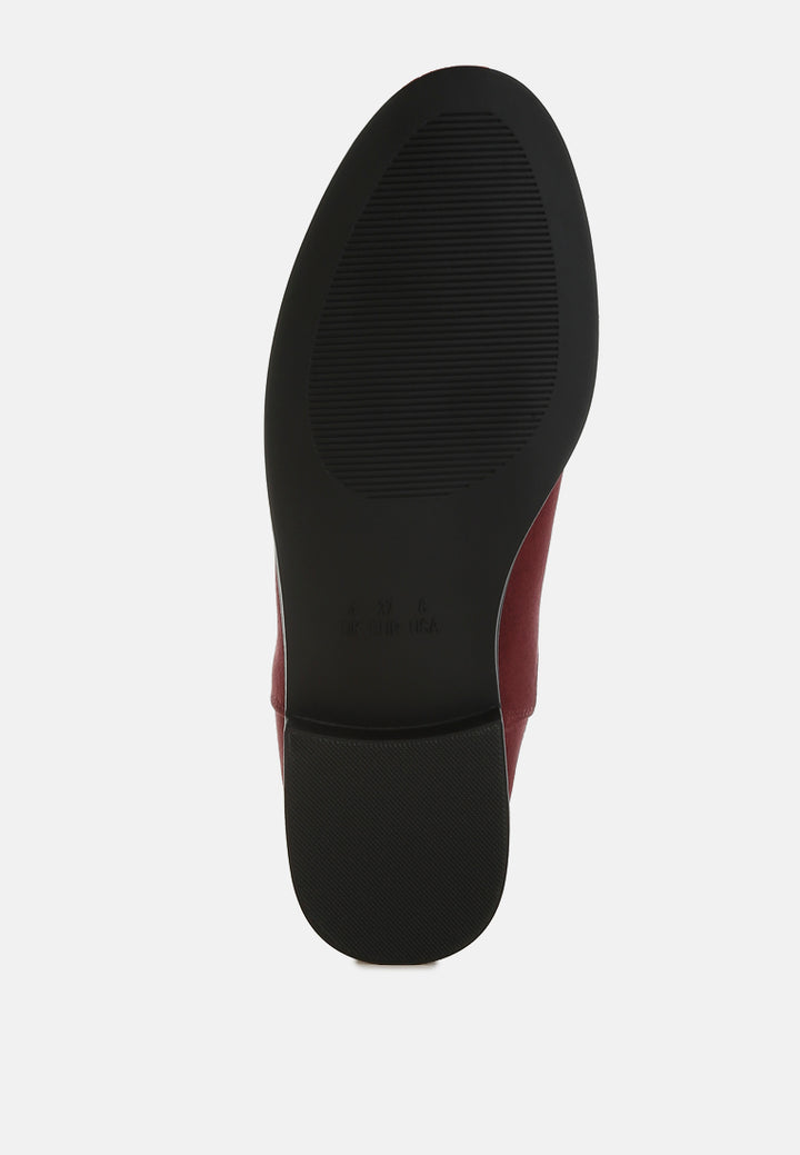 ayasa low block heel chelsea boots#color_burgundy