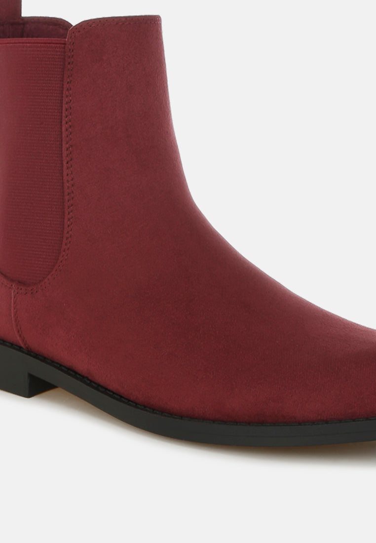 ayasa low block heel chelsea boots#color_burgundy