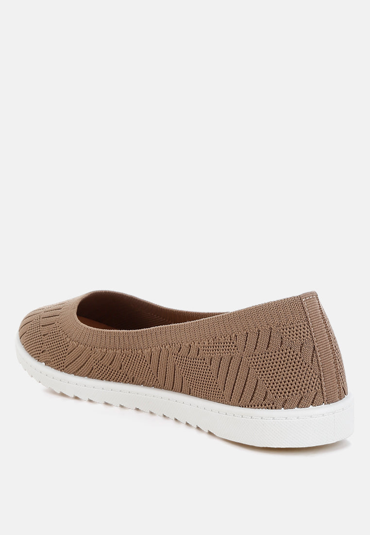 knitted flat ballet flats by ruw#color_taupe