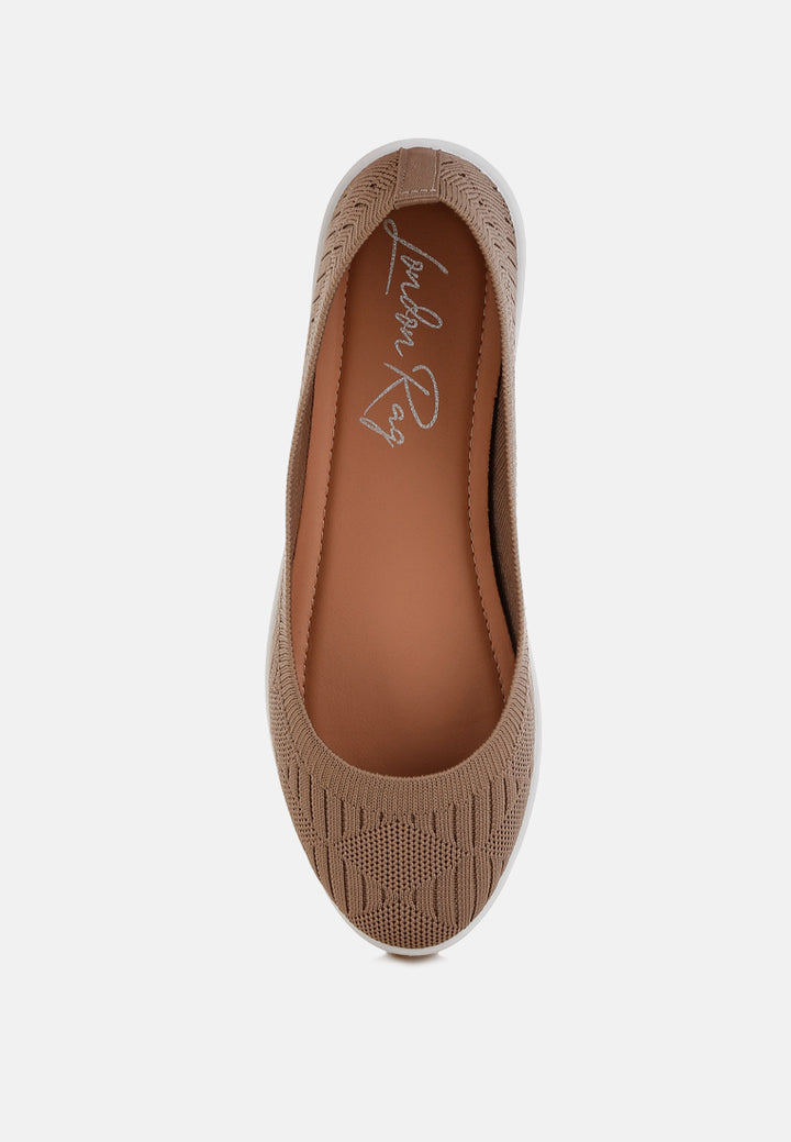 lubna knitted flat ballet flats#color_taupe