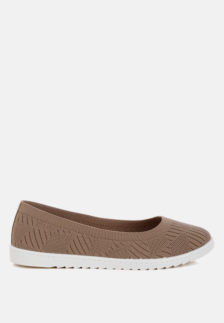 lubna knitted flat ballet flats#color_taupe