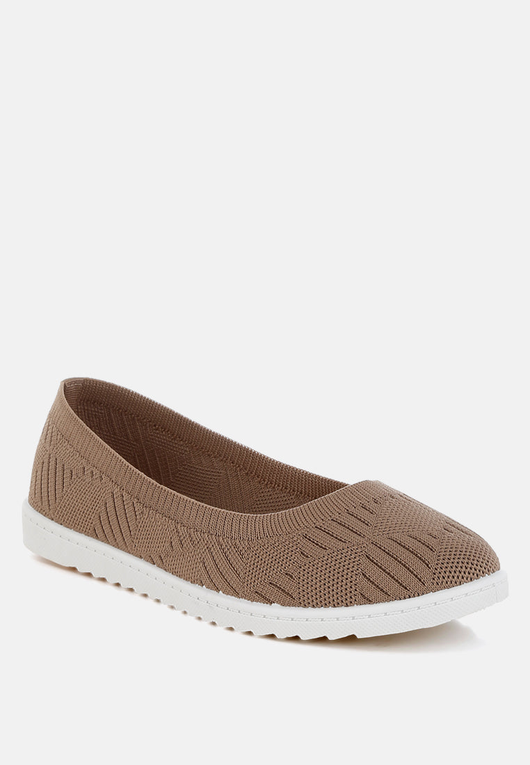 knitted flat ballet flats by ruw#color_taupe