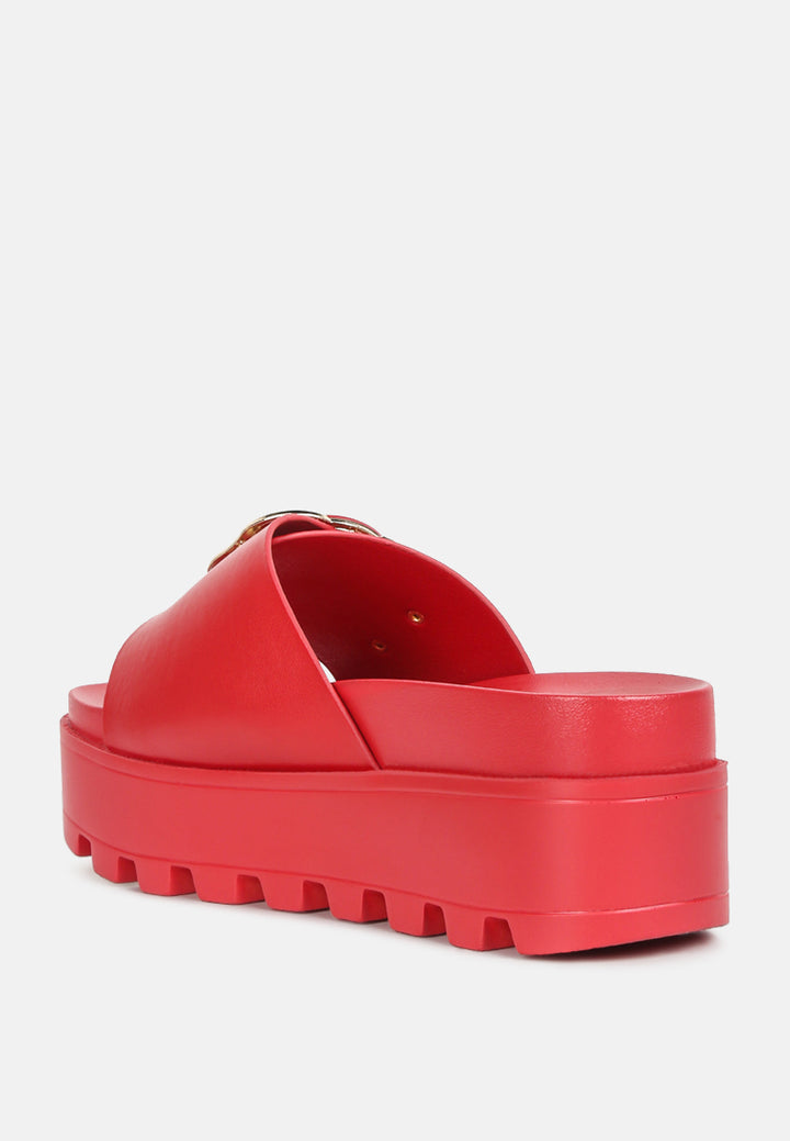 lug sole flatform sliders#color_red