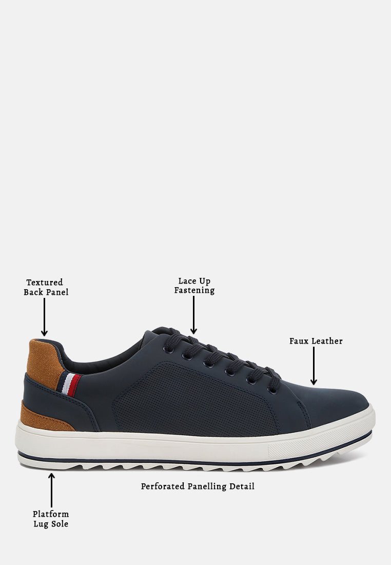 Lug Sole Platform Sneakers#color_navy