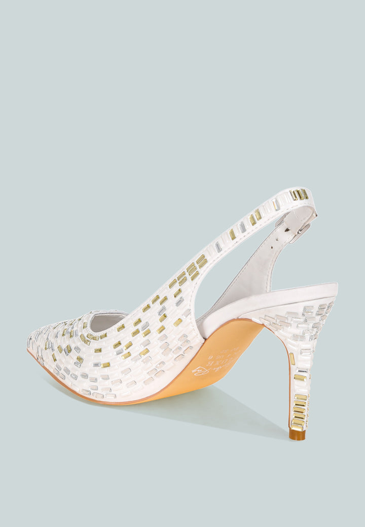 lutina rhinestones embellished slingback sandals#color_white