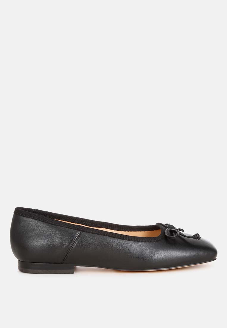 lutten square-toe bow ballerinas#color_black