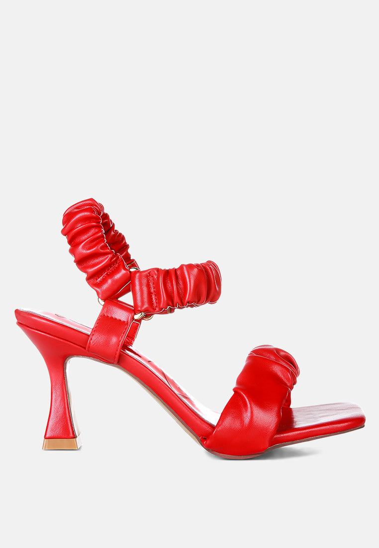 merker ruched spool heel casual sandals#color_red