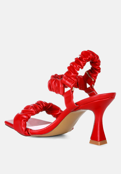 merker ruched spool heel casual sandals#color_red