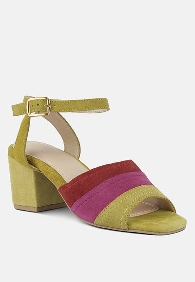 mon-beau fine suede block heeled sandal#color_multi
