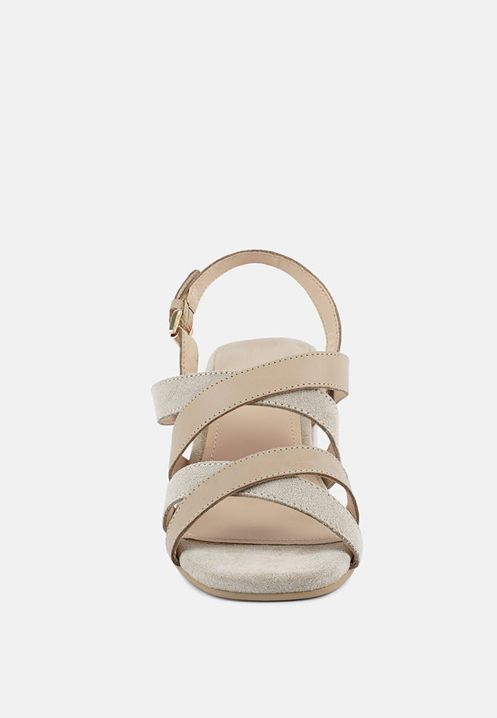 mon-lapin mid heeled block leather sandal#color_nude