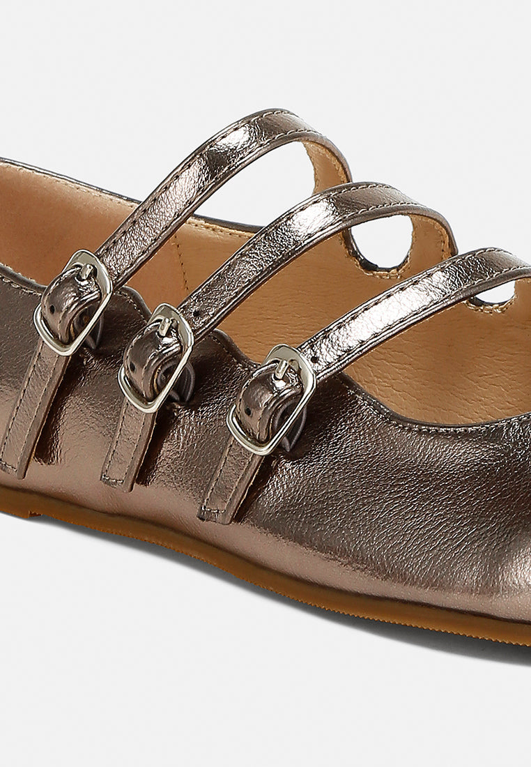 triple strap mary jane sandals by ruw#color_pewter