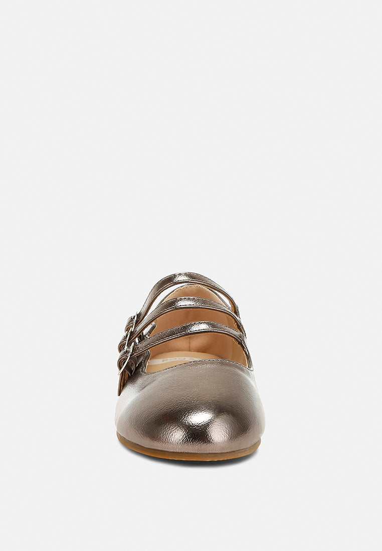 triple strap mary jane sandals by ruw#color_pewter