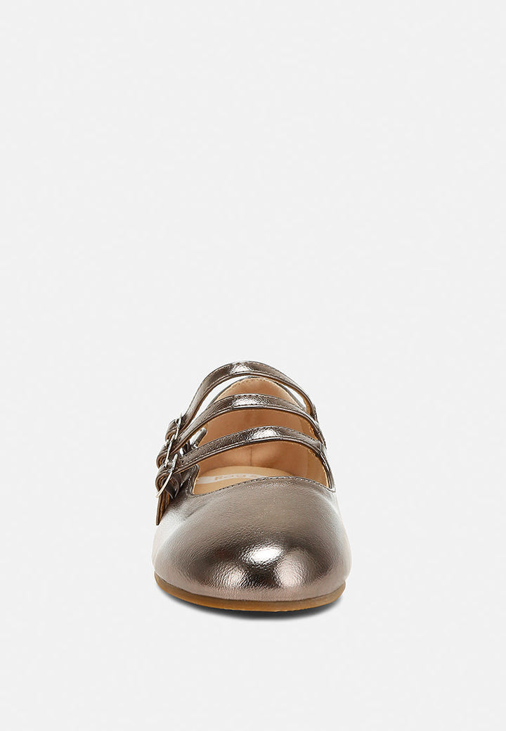 triple strap mary jane sandals by ruw#color_pewter