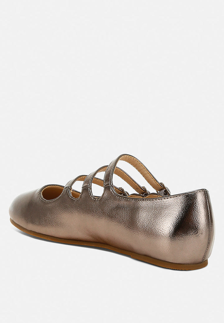 triple strap mary jane sandals by ruw#color_pewter