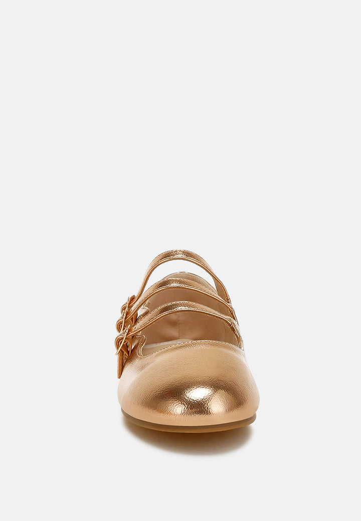 triple strap mary jane sandals by rag#color_rose-gold