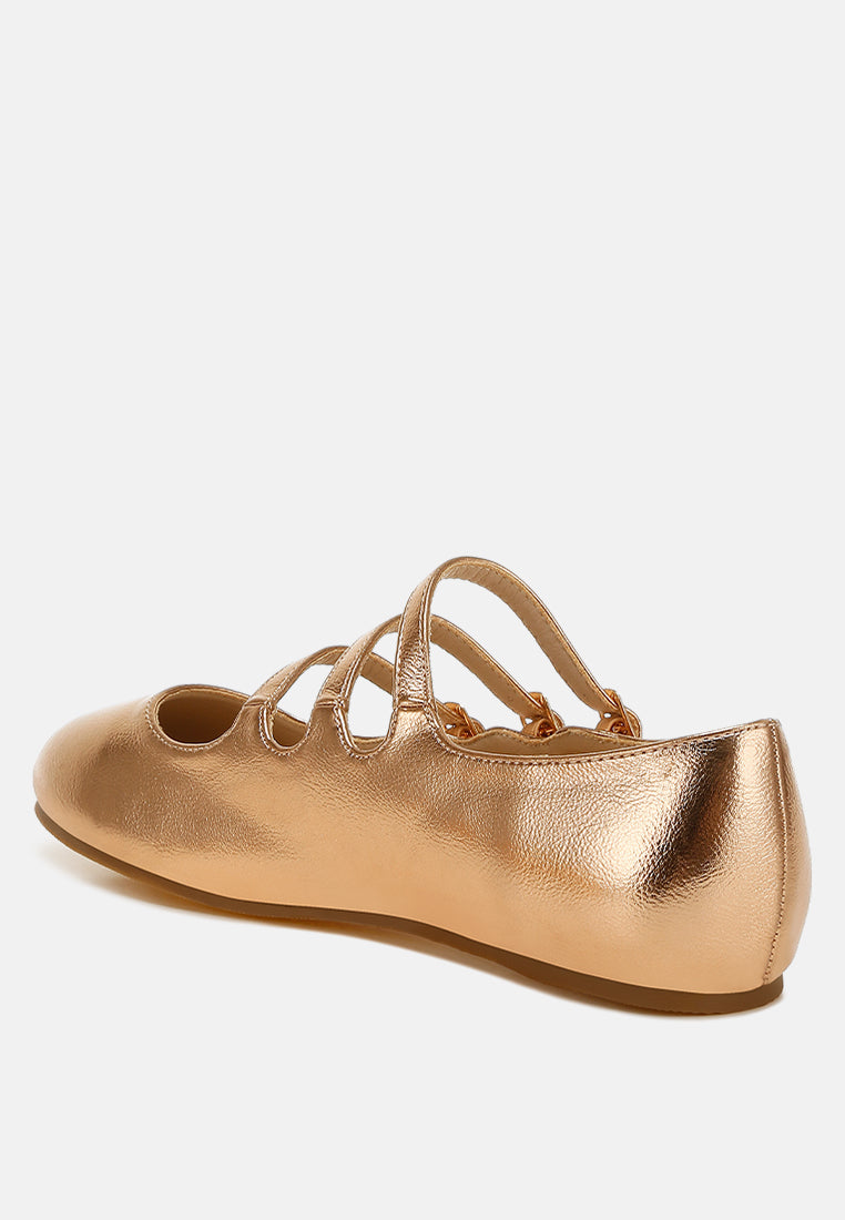 triple strap mary jane sandals by ruw#color_rose-gold